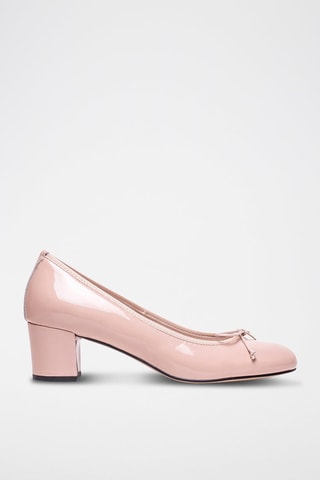 Ballerines à talons en cuir verni Lorraine - Rose