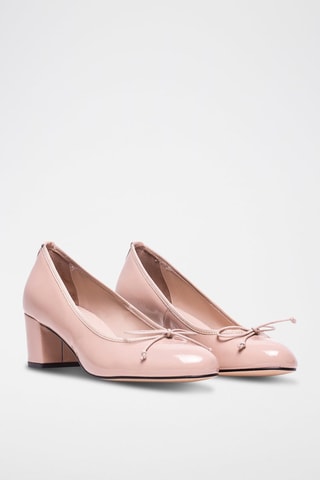 Ballerines à talons en cuir verni Lorraine - Rose