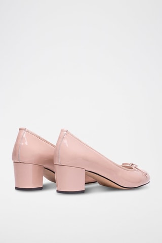 Ballerines à talons en cuir verni Lorraine - Rose