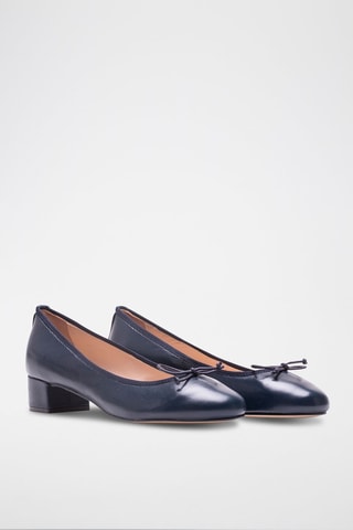 Ballerines à talons en cuir Clara - Bleu