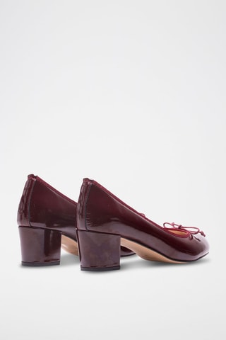 Ballerines à talons en cuir verni Lorraine - Bordeaux