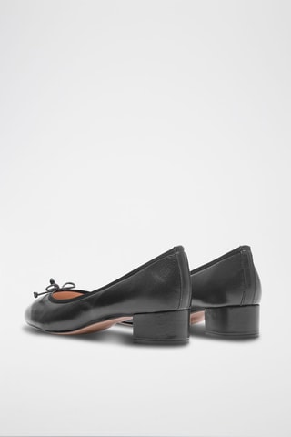 Ballerines à talons en cuir Clara - Noir