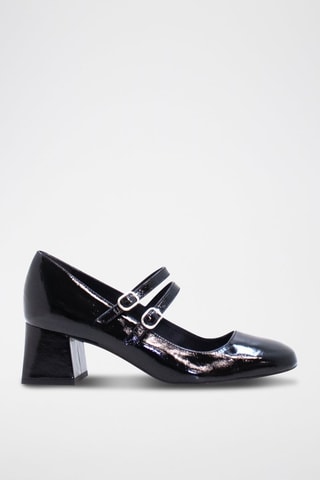 Nappaleren Mary Janes met Hak - Zwart