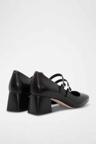 Nappaleren Mary Janes met Hak - Zwart