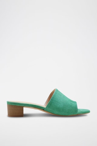 Nubuck Muiltjes met Hak CA-264 - Groen 