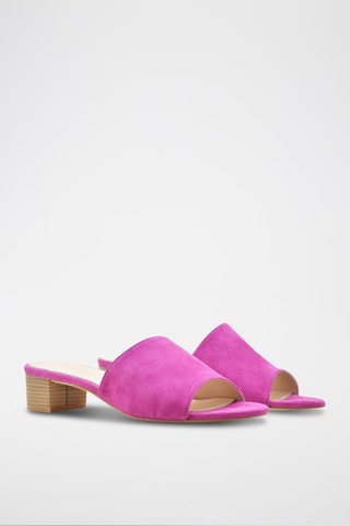 Mules à talons en nubuck CA-264 - Rose