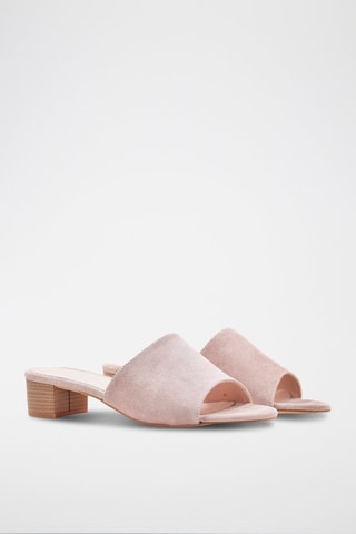 Nubuck Muiltjes met Hak CA-264 - Roze