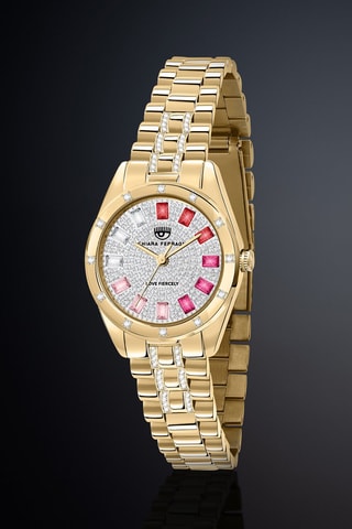 Montre à quartz en métal- Doré et blanc