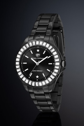 Montre à quartz en métal - Noir
