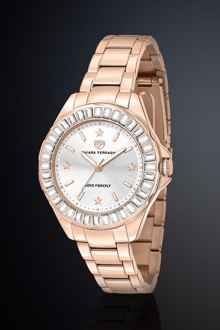 Montre à quartz en métal - Doré rose et argenté