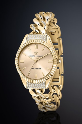 Montre à quartz en laiton- Doré