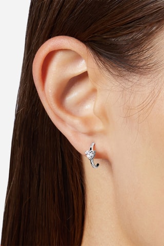 Demi-créoles - Zircon et argent