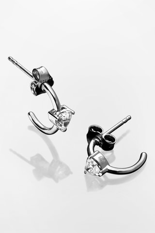 Demi-créoles - Zircon et argent