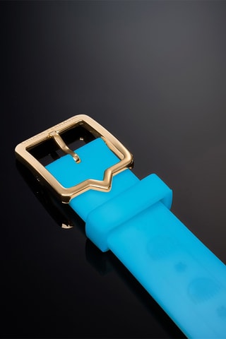Montre à quartz en silicone et plaqué or jaune