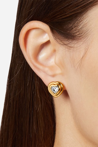 Puces - Plaqué or jaune et zircons