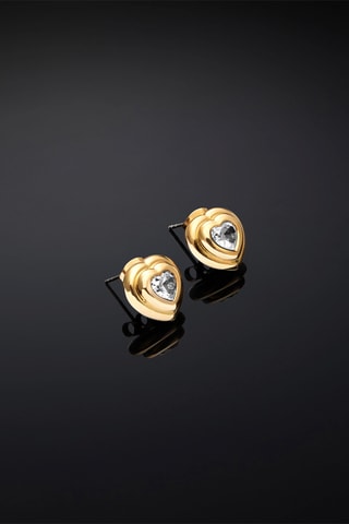 Puces - Plaqué or jaune et zircons
