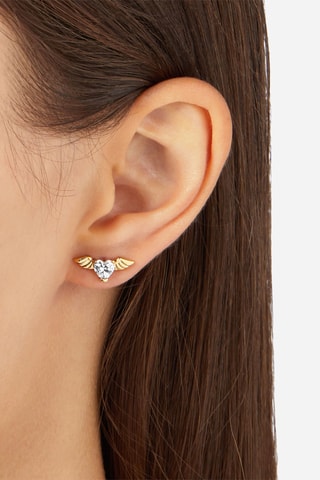 Puces - Plaqué or jaune et zircons