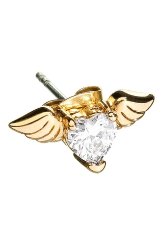 Puces - Plaqué or jaune et zircons