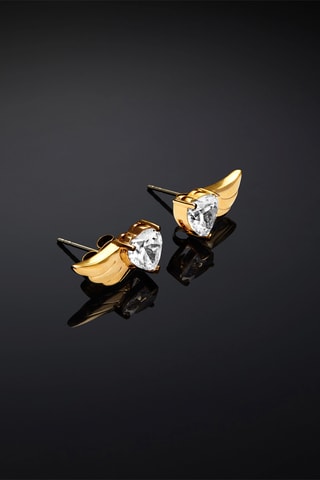 Puces -Plaqué or jaune et zircons
