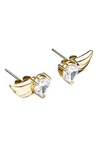 Puces -Plaqué or jaune et zircons