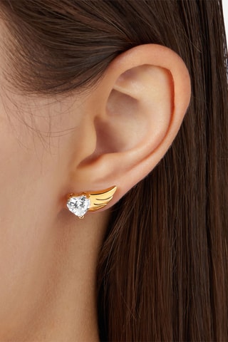 Puces -Plaqué or jaune et zircons