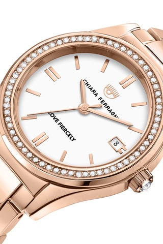 Montre à quartz en plaqué or rose