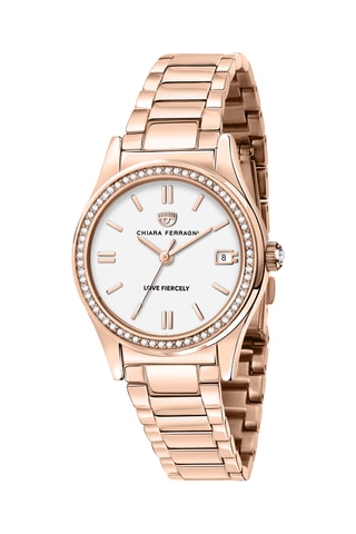 Montre à quartz en plaqué or rose