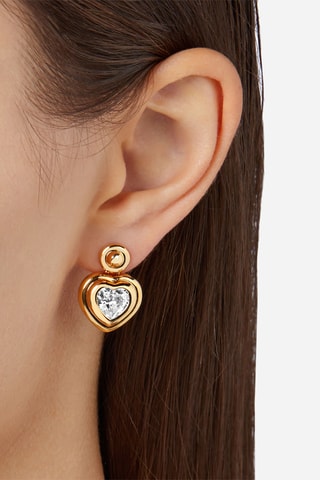 Puces - Plaqué or jaune et zircons