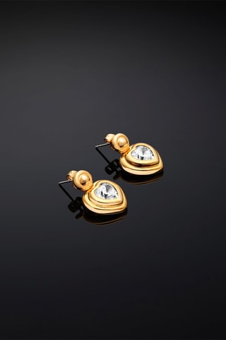 Puces - Plaqué or jaune et zircons