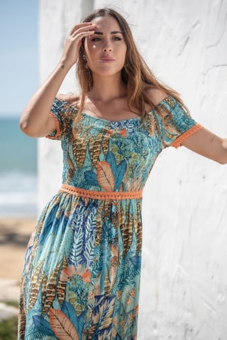 Robe longue - Bleu