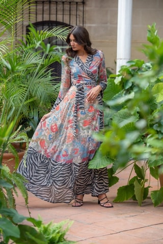 Robe portefeuille - Multicolore