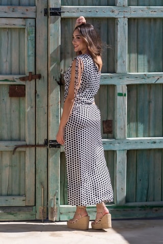 Robe asymétrique en soie - Blanc et noir