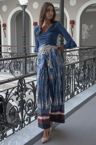 Pantalon palazzo - Bleu et violet