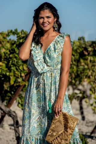 Robe en soie - Vert