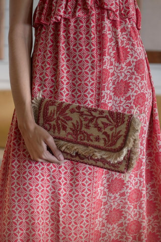 Robe midi en soie - Taupe