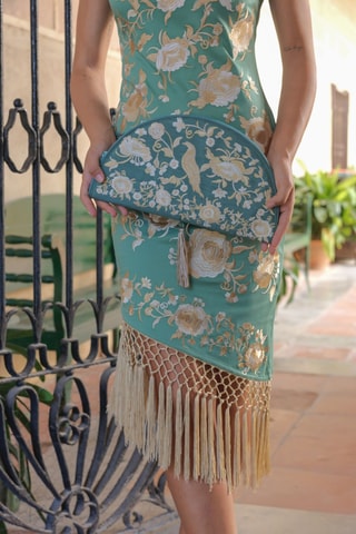 Sac à main - Vert et beige