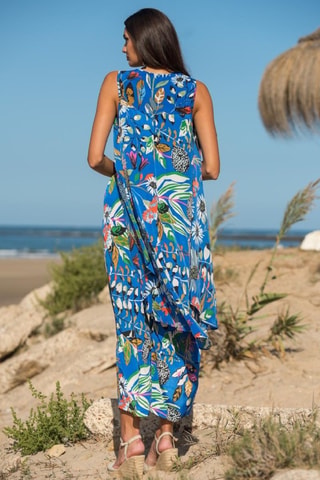 Gilet sans manches en soie - Bleu