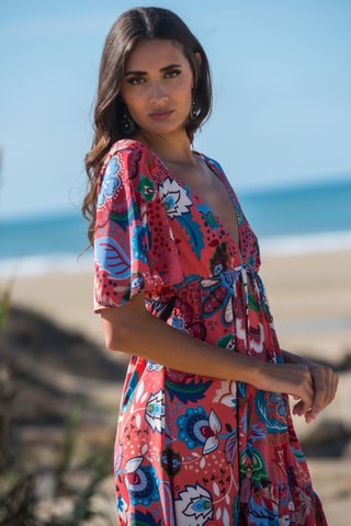 Robe en soie - Rouge