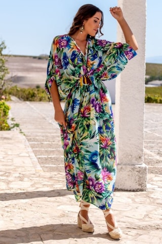 Robe tunique en soie - Multicolore