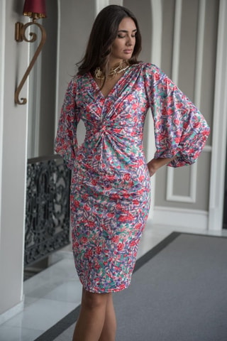 Robe fourreau - Violet et corail