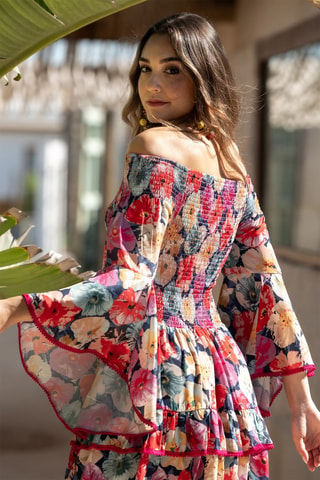 Robe en soie - Multicolore