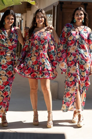 Robe en soie - Multicolore