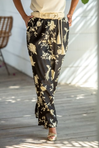 Pantalon palazzo - Noir et beige