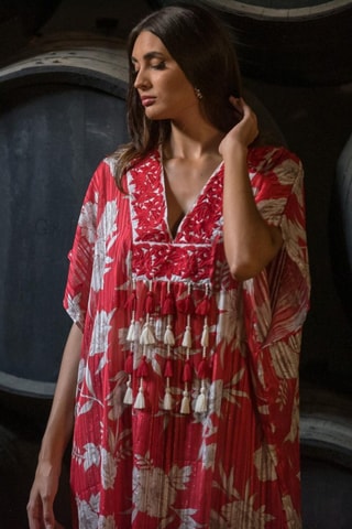 Robe tunique - Rouge et blanc