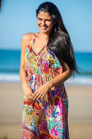 Robe en soie - Multicolore