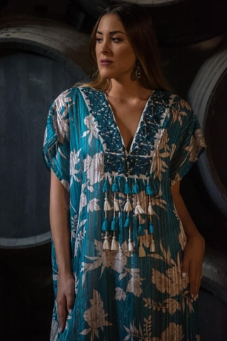 Robe tunique - Blanc et bleu