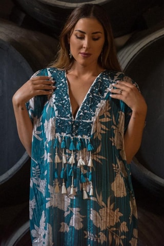 Robe tunique - Blanc et bleu