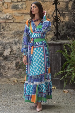 Robe longue - Bleu