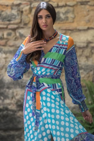 Robe longue - Bleu