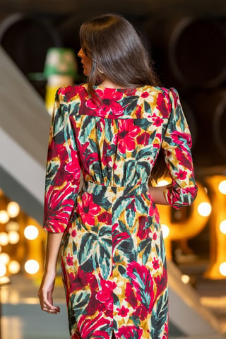 Robe portefeuille - Rouge et vert